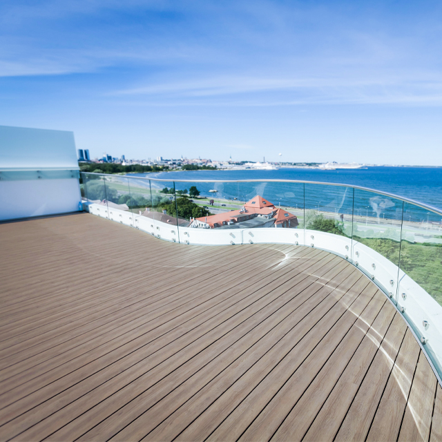 Scala Terrazza in vetro senza telaio Ringhiera